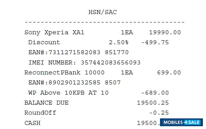 Black Sony Xperia XA1