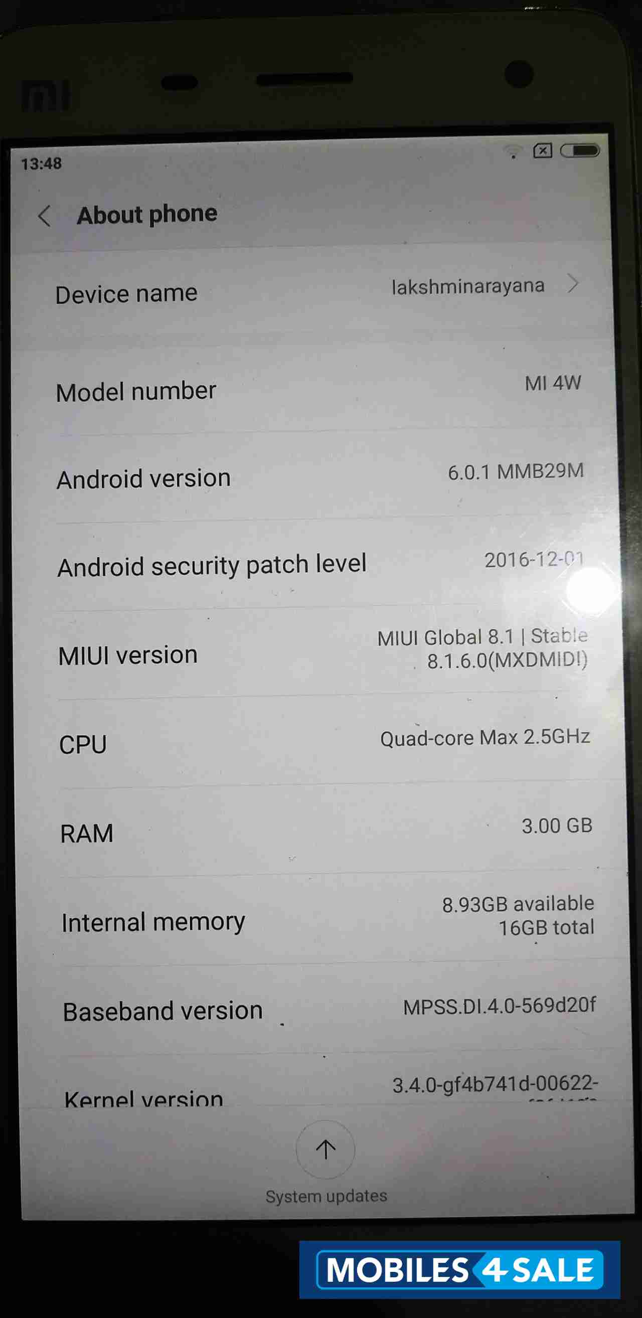 White Xiaomi MI-4