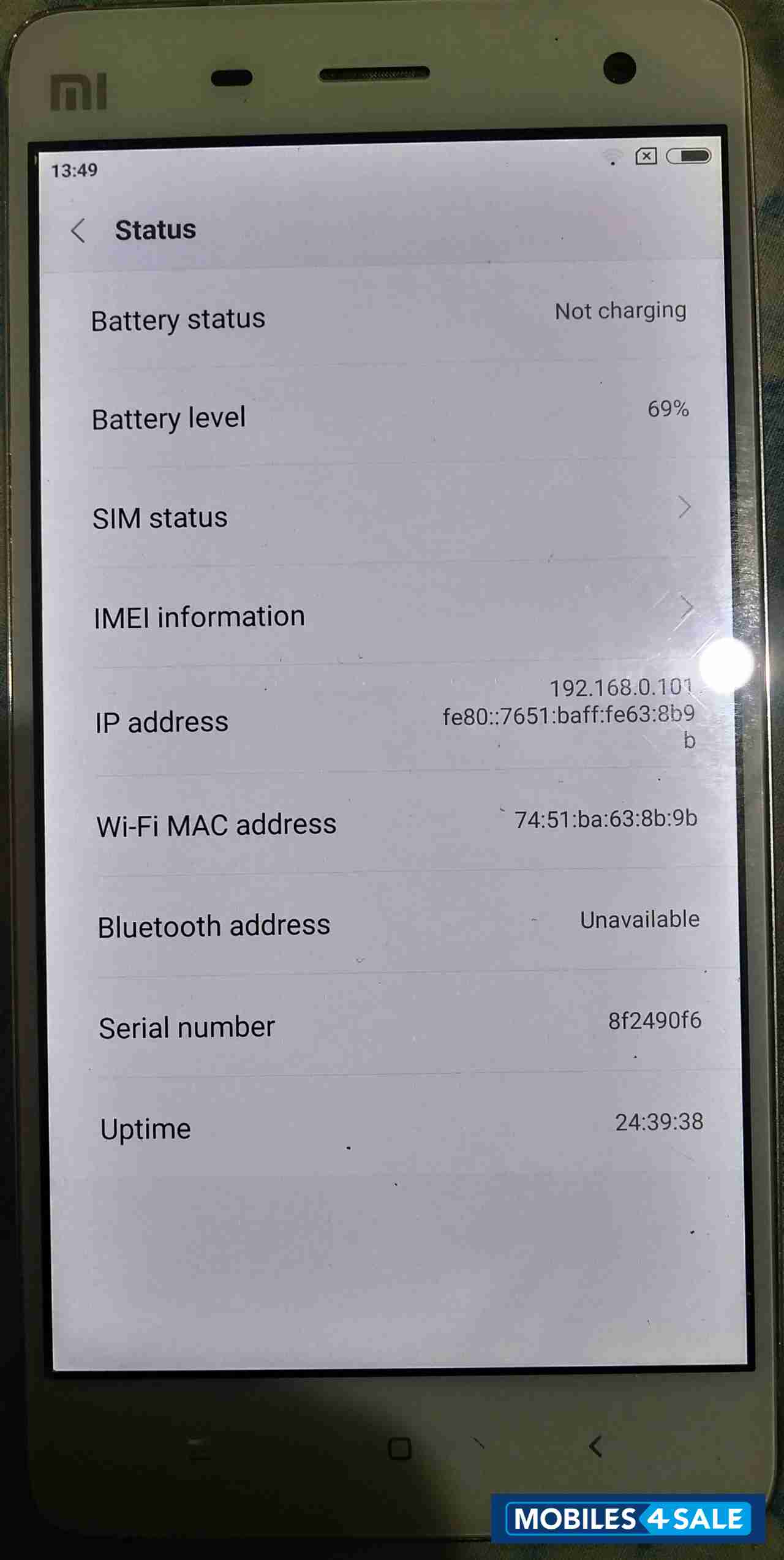 White Xiaomi MI-4 White Xiaomi MI-4