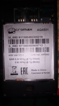 Black Micromax Canvas A1