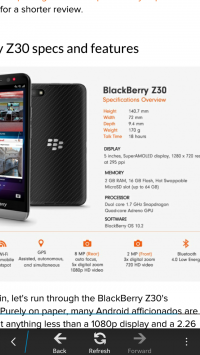 Black BlackBerry Z30