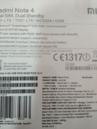 Gold Xiaomi Redmi Note 4