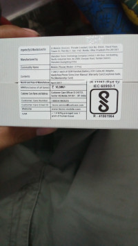 Front Is Black And Back Is Gol Tecno i3 Pro