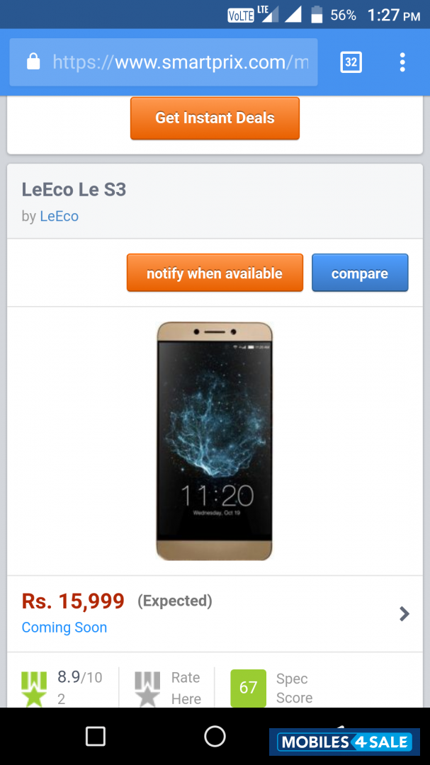 Gold LeEco Le S3