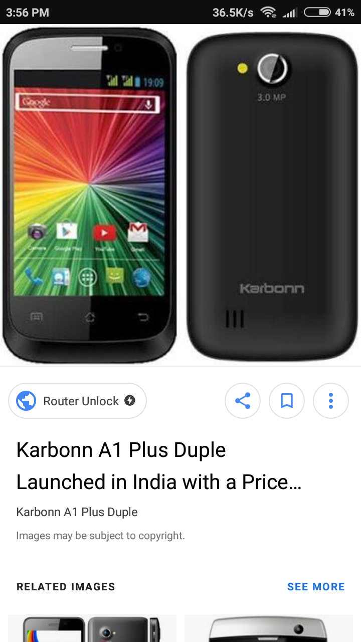 Karbonn A1+ duple