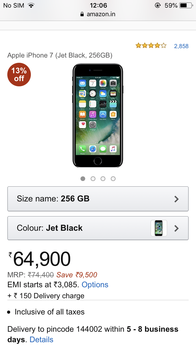 Apple  Iphone 7 256gb