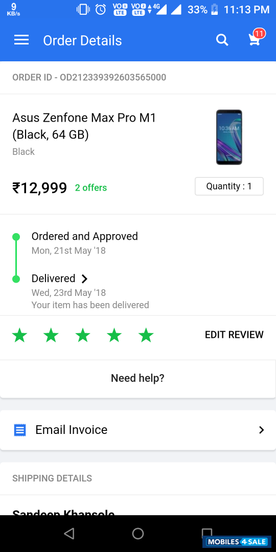 Black Asus  Asus ZenFone max pro m1