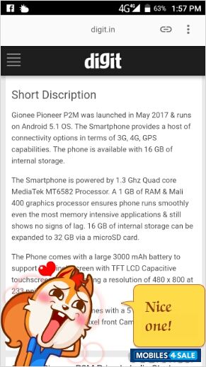 Gionee  gionee p2m