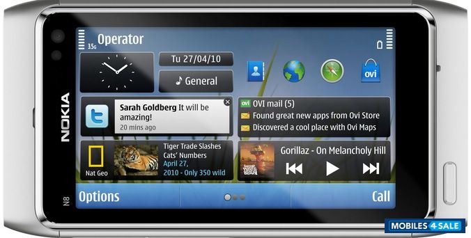Silver While Nokia N-series N8 16 GB