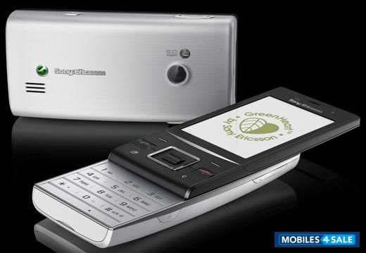 Silver + Black Sony Ericsson  Hazel j20i - green heart