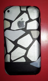 Silver + Black Apple iPhone