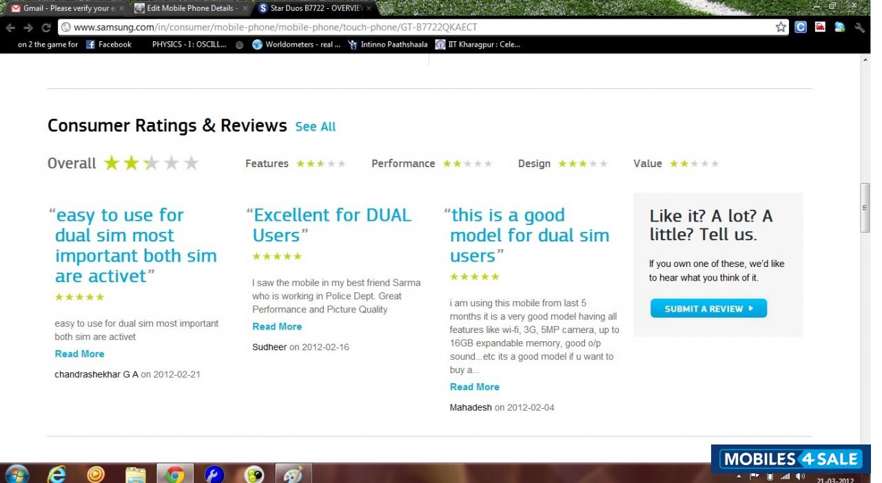 Black Samsung  DUOS GTB7722