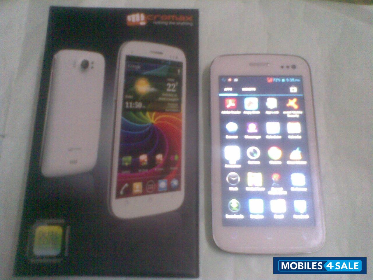 White Micromax Canvas 2 A110 Picture 1. Mobile Phone ID 36676. Mobile