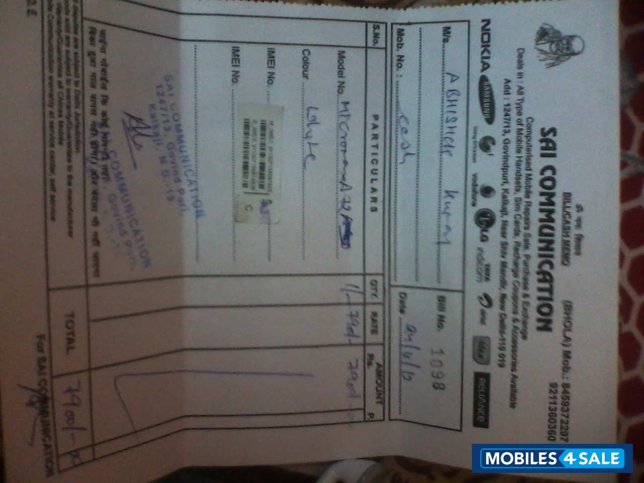 White Micromax Canvas Viva A72