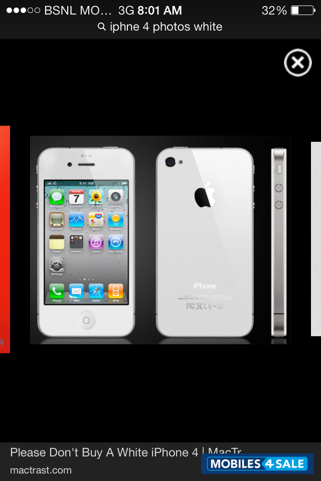 White i-mobile iphne 4 8gp