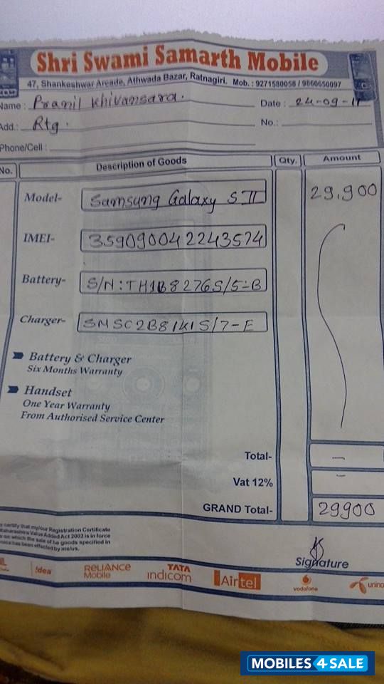 Black Samsung Galaxy S2 I9100G