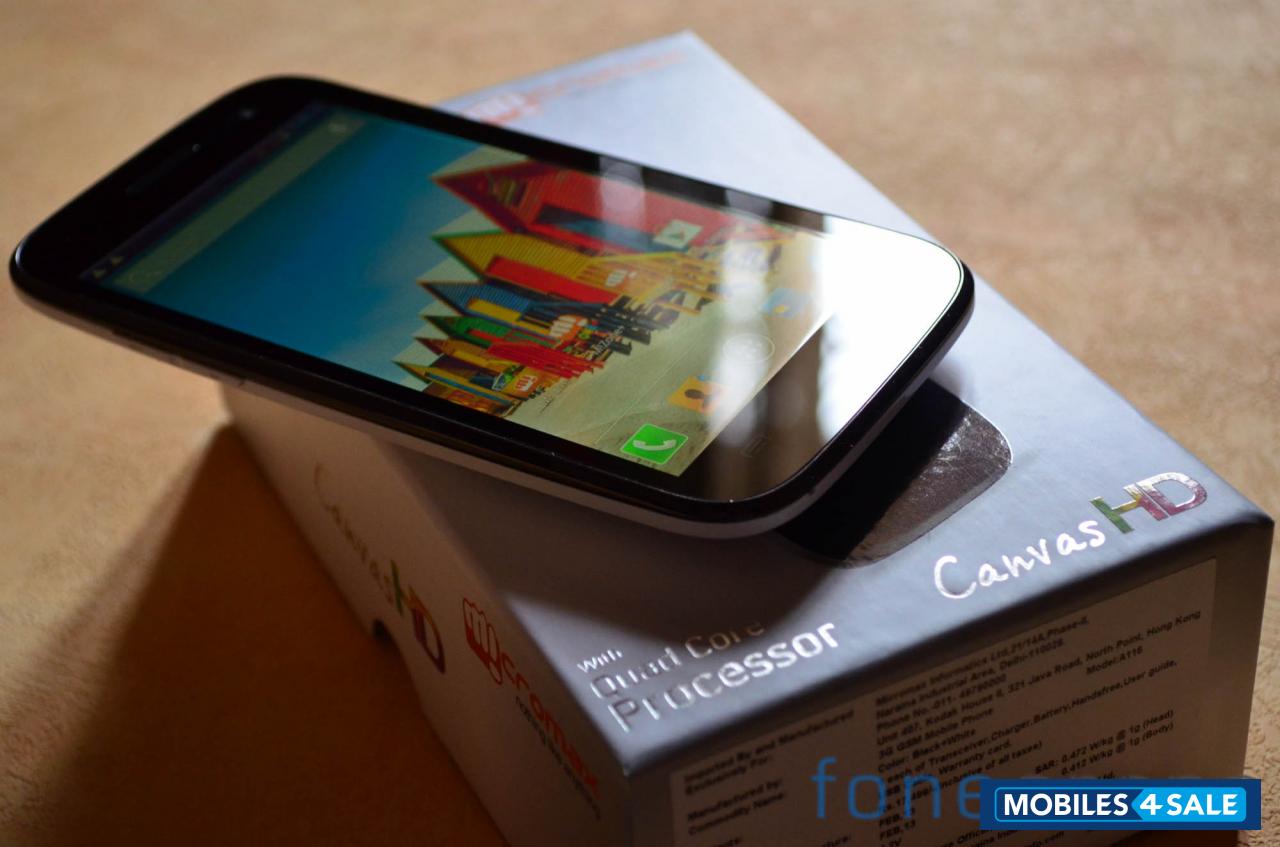 Black Micromax Canvas HD A116