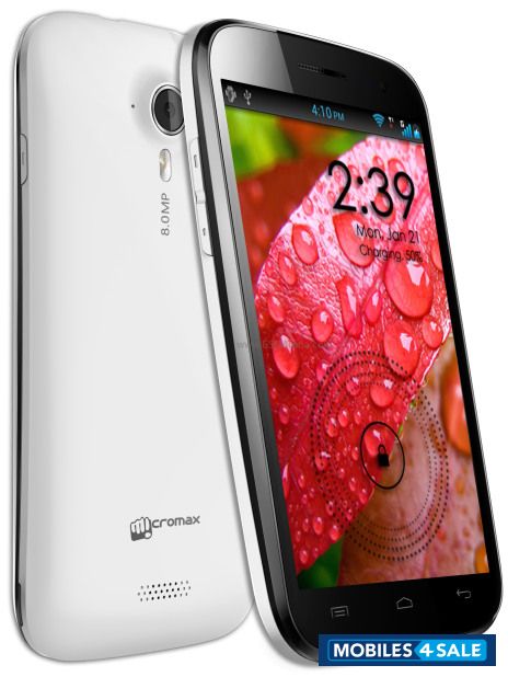 White Micromax Canvas HD A116