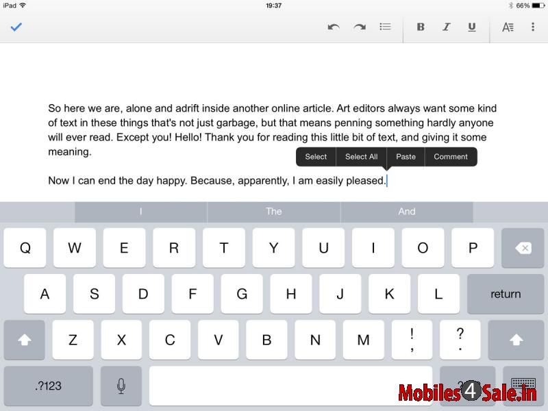 Google Docs App on iPhone Google Docs App on iPhone