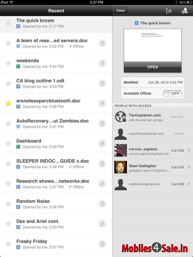 Google Drive App on iPhone Google Drive App on iPhone