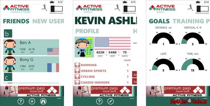 Active Fitness App for Windows Phone