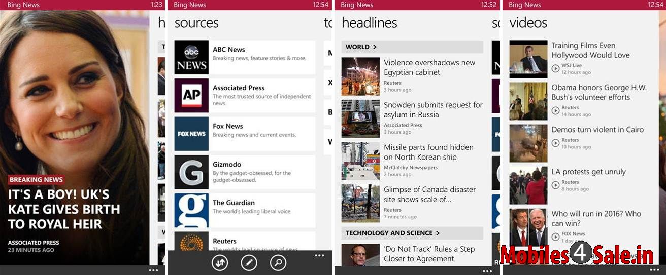Bing News App for Windows Phone