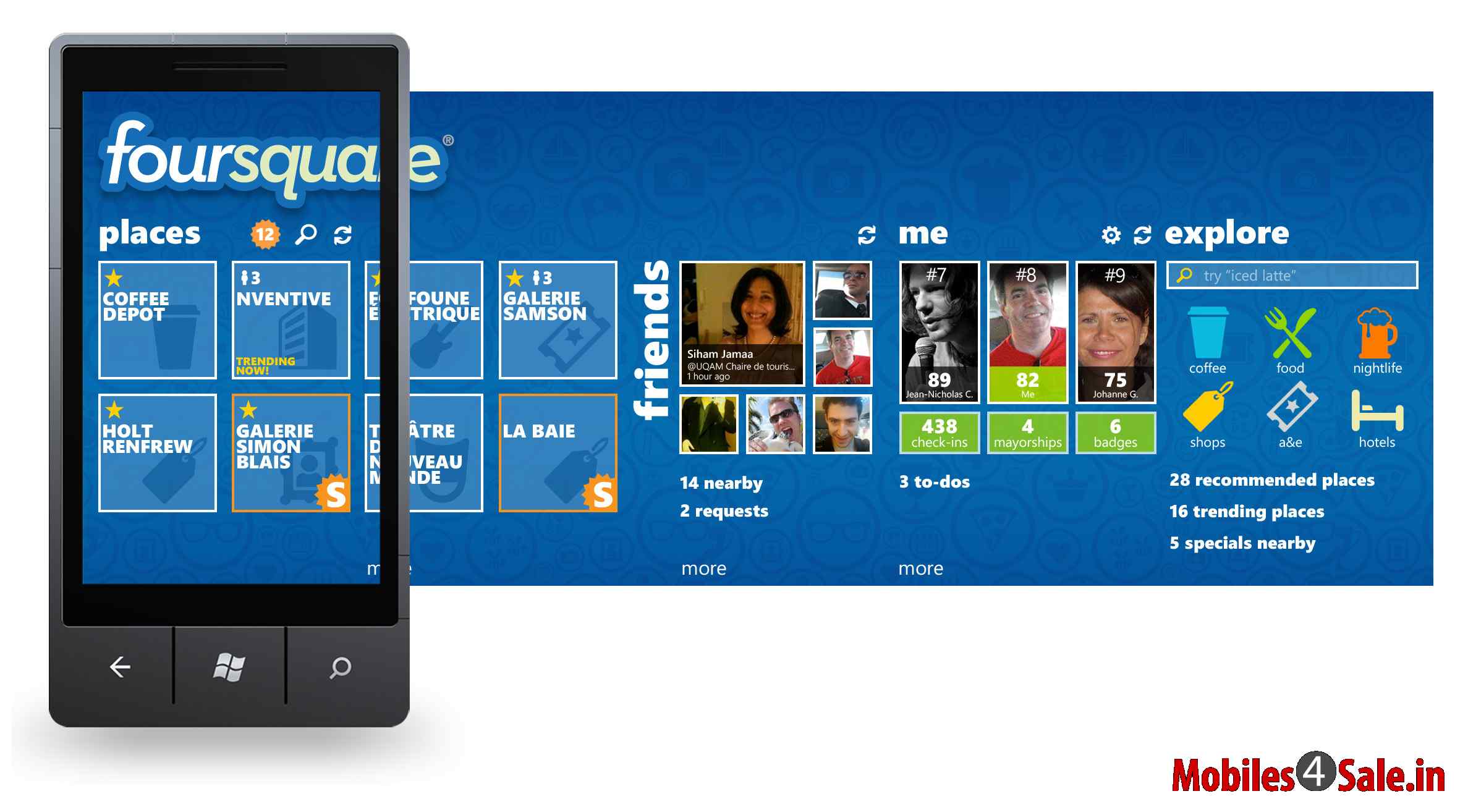 FourSquare App for Windows Phone