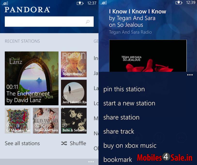 Pandora App for Windows Phone Pandora App for Windows Phone