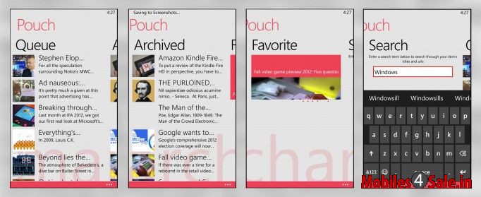 Pouch App for Windows Phone Pouch App for Windows Phone