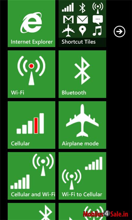 Short Cut Tiles App for Windows Phone