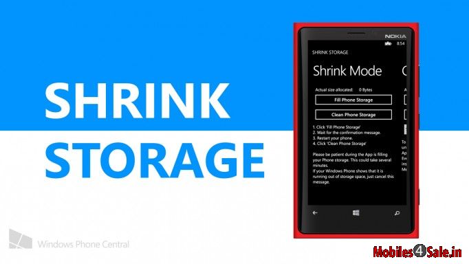 Shrink Storage App for Windows Phone Shrink Storage App for Windows Phone