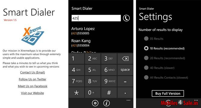 Smart Dialer App for Windows Phone Smart Dialer App for Windows Phone