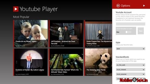 Youtube Player App for Windows Phone